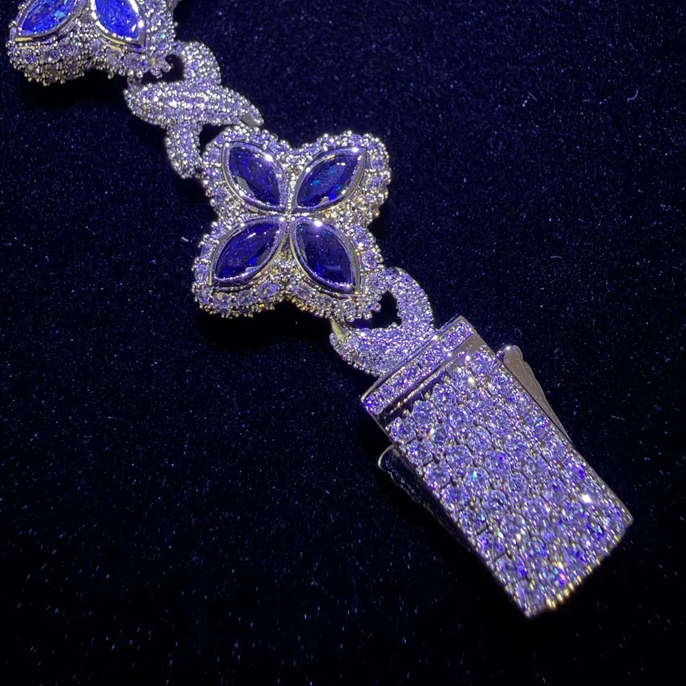 Iced Multi Color Flower Bracelet - Picture 3 of 8